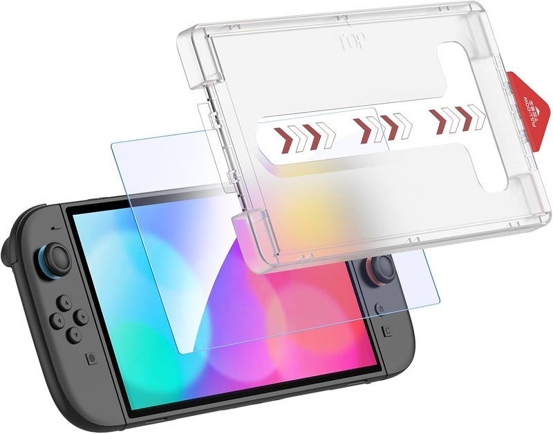 IINE Tempered Glass Screen Protector for Switch 2 – 4 Options Available, Easy Installation, Anti-Scratch, Fingerprint-Resistant, Bubble-Free (Anti-Blue Light, 1-Pack 0.33mm Tempered Glass + Dust-Free Kit) - Image 1